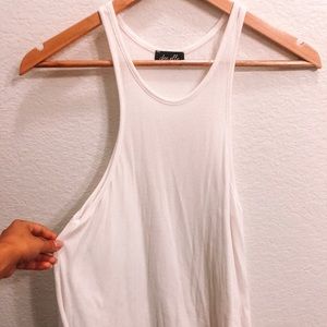 White Cotton Stretchy Halter-Tank